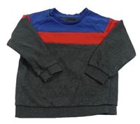 Sivo-modro-červená mikina Matalan