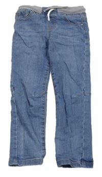 Modré slim rifle so sivým pasom zn. Denim Co.