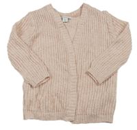 Svetloružová -strieborný svetrový cardigan Primark