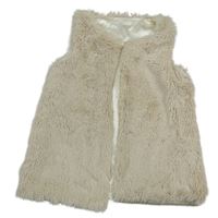 Smotanová kožušinová podšitá vesta