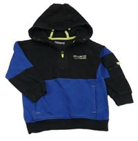 Čierno-kobaltově modrá mikina s kapucňou Nutmeg