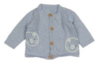 Svetlomodrý prepínaci sveter s medvedíkmi Mothercare