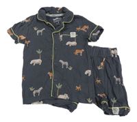 Sivé pyžama so zvieratkami