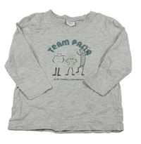 Sivé melírované tričko s potlačou Tape á L´oeil