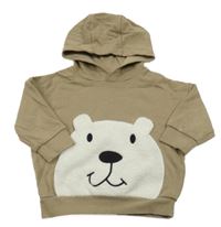 Béžová oversize mikina s medvedíkom a kapucňou Next