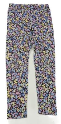 Černo-barevné kytičkované legíny DopoDopo 