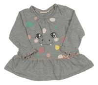 Šedá puntíkovaná peplum tunika s příšerkou Liegelind 