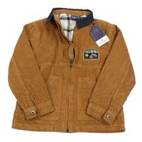 Nová - Béžová manšestrová podšitá bunda s nápisem Sergent Major