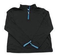 Čierno-modrá športová mikina s rolákom Crane