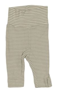 Béžovo-bílé proužkované žebrované tepláky H&M