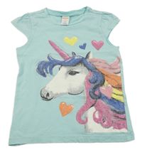Svetlomodré tričko s jednorožcom Gymboree