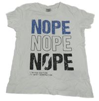 Biele tričko s nápismi Y.F.K.