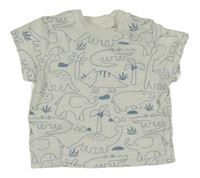 Biele tričko s dinosaurami Topomini