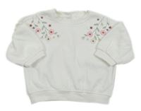 Biela oversize mikina s kvietkami Matalan