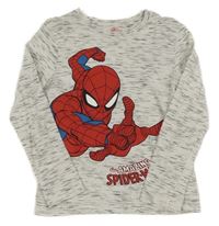 Bielo-čierne melírované tričko so Spider-manem
