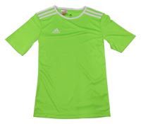 Neonově zeleno-bílé funkční sportovní tričko Adidas
