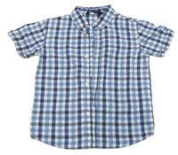 Modro-bielo-tmavomodrá kockovaná košeľa George
