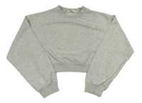 Svetlosivá melírovaná crop mikina H&M