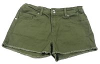Khaki rifľové kraťasy Denim Co.