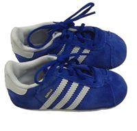 Cobaltovoě modro-biele semišové topánky Adidas vel. 21