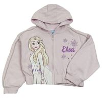 Lila propínací crop mikina s Elsou a kapucí PRIMARK