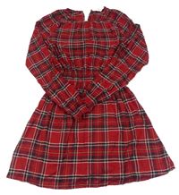 Červeno-černo-bílo-žluté kostkované šaty s mašlemi H&M