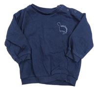 Tmavomodrá oversize mikina s dinosaurom Matalan