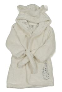 Smetanový plyšový župan s králíčkem - Peter Rabbit a kapucí Tu