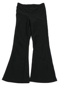 Čierne rebrované flare nohavice PRIMARK