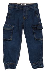 Tmavomodré cargo cuff teplákové rifle Lily & Dan