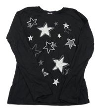 Černé triko s hvězdičkami Page one Young