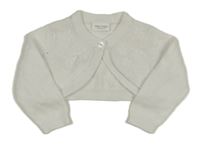 Bílé propínací svetrové bolérko s kvetmi Next