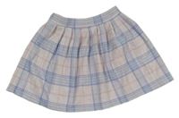 Svetloružová -fialovomodro-modro-ružová kockovaná úpletová sukňa F&F