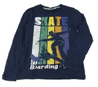 Tmavomodré triko se skateboardistou Kids