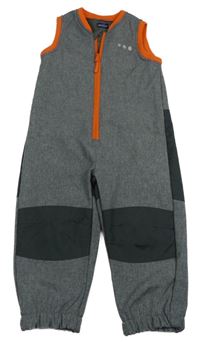 Šedo-tmavošedo/oranžové melírované softshellové laclové kalhoty SeaSons