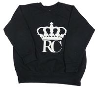 Čierna mikina s korunkou a nápisom FRUIT of the LOOM