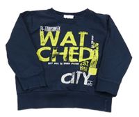 Tmavomodrá mikina s nápismi Topolino