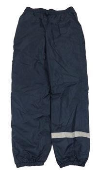 Tmavomodré šusťákové nepromokavé podšité kalhoty TCM