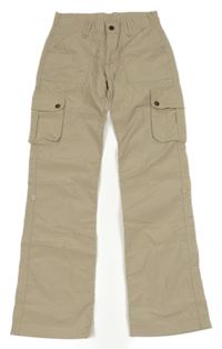 Béžové cargo rolovacieé nohavice