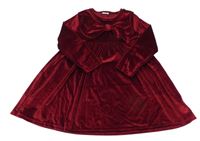 Tmavočervené lesklé zamatové šaty F&F