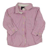 Růžovo-černo-bílá pruhovaná košile Next