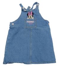 Modré rifľové šaty s Minnie a vreckom PRIMARK