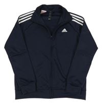 Tmavomodro-bílá funkční sportovní propínací mikina Adidas