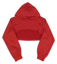 Červená crop mikina s kapucňou SHEIN