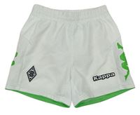 Bielo-zelené športové kraťasy s potlačou Kappa