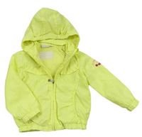 Neonově žlutá šusťáková podzimní bunda s kapucí Impidimpi
