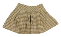 Hnedo-bielo-čierna kockovaná sukňa Zara
