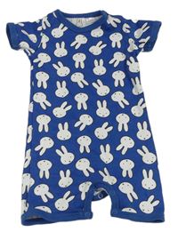 Modrý bavlněný kraťasový overal s králíky - Miffy