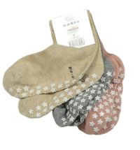 3x ponožky - béžové + šedé melírované + starorůžové
