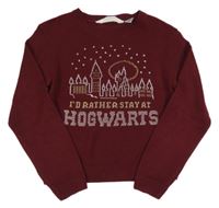 Vínový crop sveter s obrázkem - Harry Potter H&M